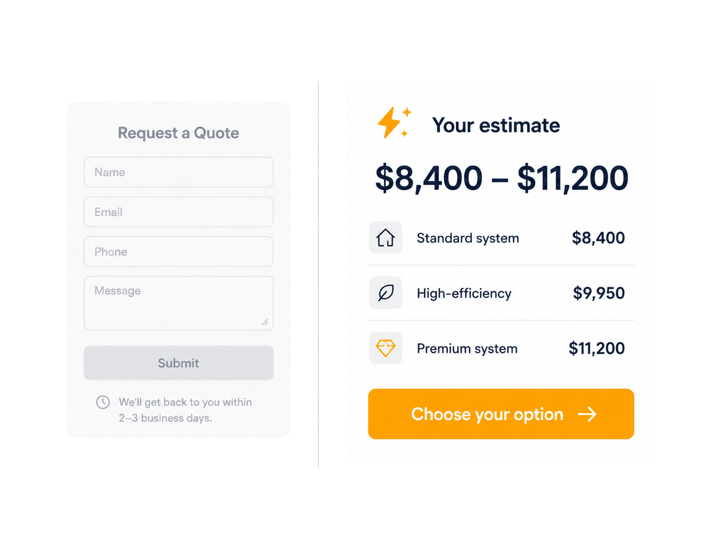 Homeowners expect instant pricing.